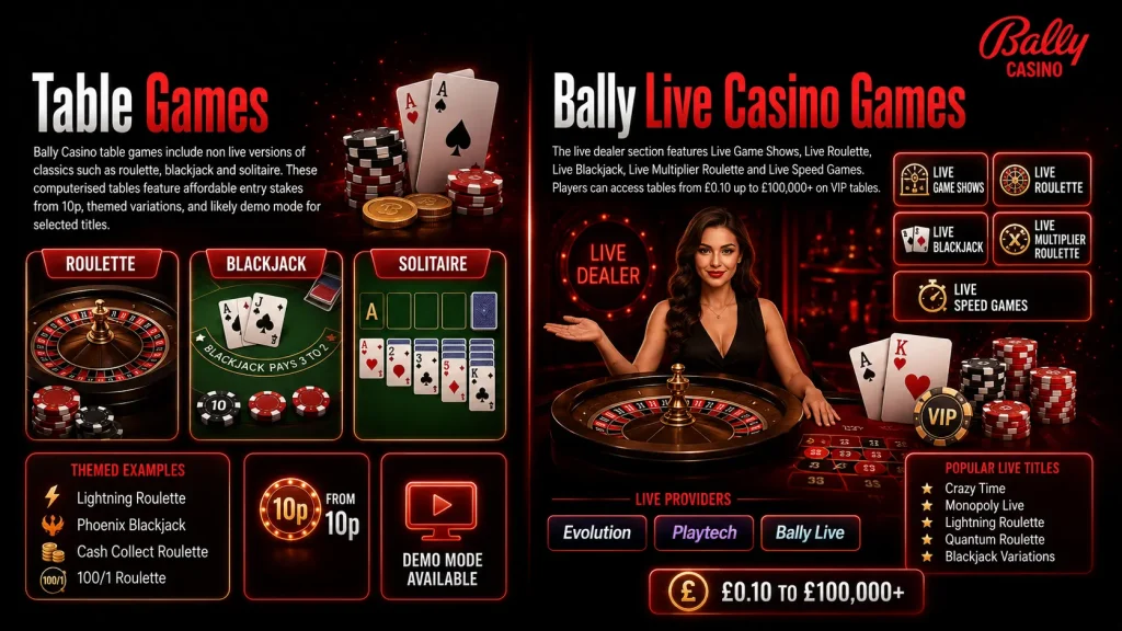 Bally Live Casino and Table Games